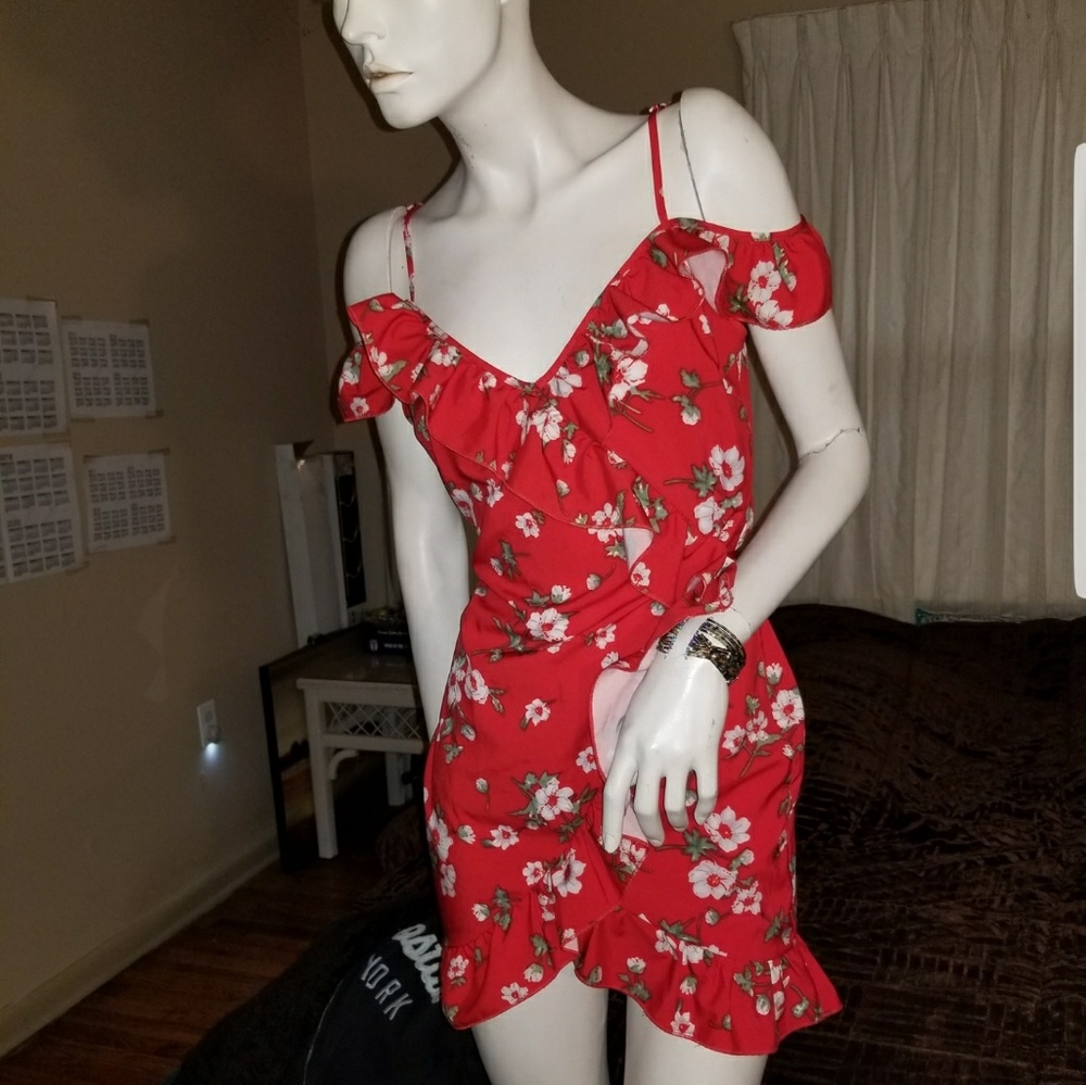 Flirty Shoulder Wrap Dress